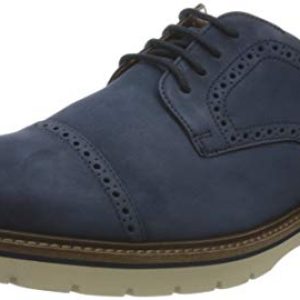 Clarks Bayhill Cap, Oxford Hombre, Color Azul Oscuro, 43 EU