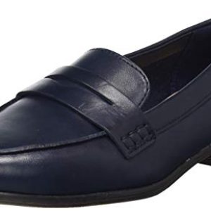 Clarks Hamble Loafer, Mocasines Mujer, Azul (Navy Leather Navy Leather), 41 EU