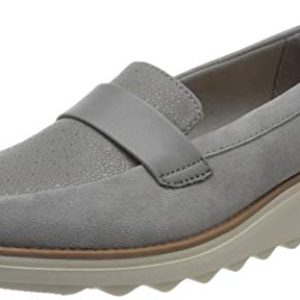 Clarks Sharon Gracie, Mocasn Mujer, Grey Suede, 37 EU