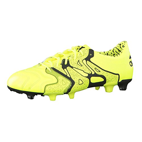 adidas X 15.1 FG/AG Leather - Botas para Hombre, Color Lima/Negro, Talla 42