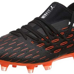 PUMA Future 6.3 Netfit FG/AG, Zapatillas de fútbol Hombre, Black White Shocking Orange, 42 EU