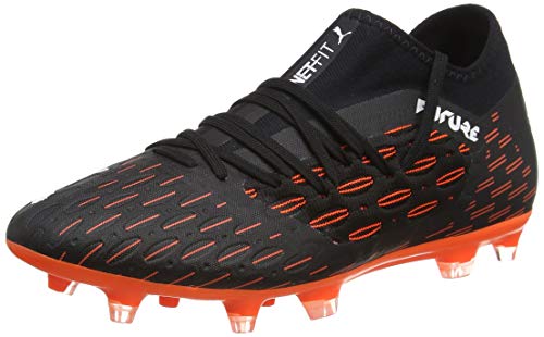 PUMA Future 6.3 Netfit FG/AG, Zapatillas de fútbol Hombre, Black White Shocking Orange, 42 EU