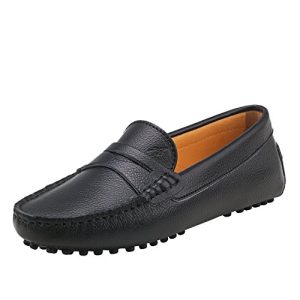 Shenduo Mujer Zapatos de Cuero – Mocasines Casuales Moda Zapatos Planos Mocasín Slip-on para Mujer D7052 Negro 37