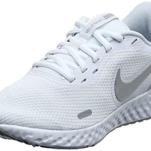 NIKE Revolution 5, Zapatillas Mujer, White/Wolf Grey-Pure Platinum, 38.5 EU