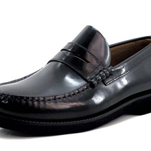 Fluchos | Mocasín de Hombre | Stamford F0047 Florentick Negro Zapato de Vestir | Mocasín de Piel de Vacuno de Primera Calidad | Cierre con | Piso de Goma Personalizado