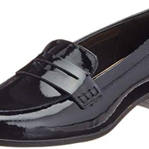 Clarks Hamble Loafer, Mocasines Mujer, Negro (Black Pat Black Pat), 38 EU