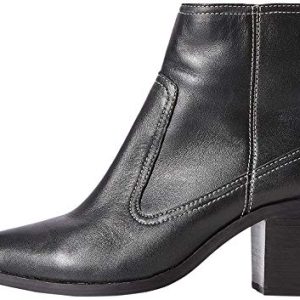 Marca Amazon – find. Stitch Leather High Western Botines, Negro Black, 39 EU