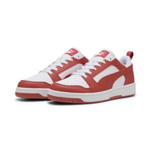 PUMA Rebound V6 Low, Zapatillas Unisex Adulto, Puma White Red Fire, 44.5 EU