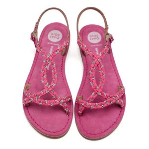 GIOSEPPO Sandalias Piel, Rafia Y Brillo Wenham