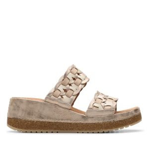 Clarks – Kassanda Mule, Sandalia De las mujeres, Metallic Combi,