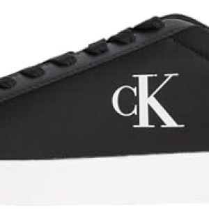 Calvin Klein Jeans Sneaker con Suela Cupsole para Hombre con Logo Tipo, Negro (CK Black/Bright White), 44