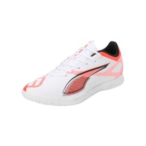 PUMA – Ultra 5 Play IT, Zapatillas de fútbol Unisexo, PUMA White-PUMA Black-Glowing Red,