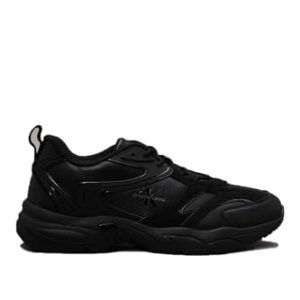 Calvin Klein Chunky Sole Sneaker Hombre Retro Tennis Low Lace de Ante, Negro (Triple Black), 40