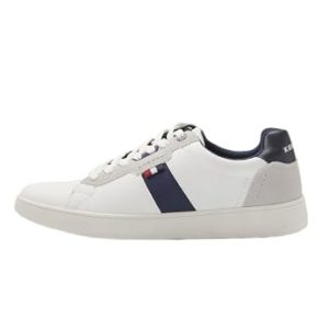 Koroshi Zapatilla Casual Sneaker con Cordones para Hombre | Ropa Casual, de Color Blanco/White, Talla 44