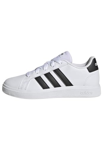 adidas Grand Court Lifestyle Tennis Lace-Up Shoes, Zapatillas de Tenis Unisex niños, Cloud White Core Black Core Black, 33 EU