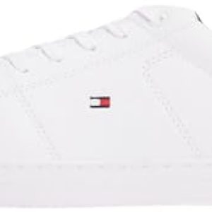Tommy Hilfiger Sneaker Hombre Sneaker Essential Leather Detail Vulc Calzado, Blanco (White), 39