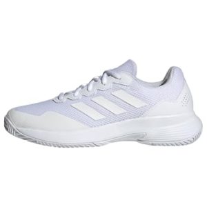 Adidas Mujer Gamecourt 2.0 Tennis Shoes, Silver Metallic/Cloud White, 38 2/3 EU