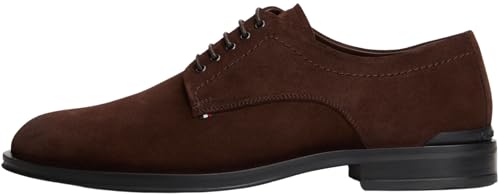Tommy Hilfiger Zapatos Derby Hombre Corporate de Ante, Marrón (Cocoa), 43