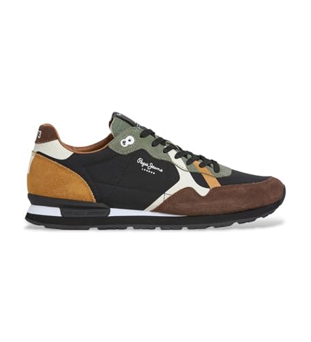 Pepe Jeans Zapatillas de Piel Brit Prints marrón