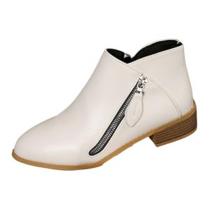 Cocila Botas De Tacón Ante Para Mujer, Con Punta Puntiaguda Y Grueso Apilado, Estilo Vaquero Occidental, Otoño E Invierno, Cremallera Lateral, Vestir Hasta El Altas Mujer Invierno Piel Botines