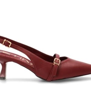 Etika Zapatos de Tacón Fino para Mujer, Elegante Zapato de Salón de Punta Fina con Pulsera al Tobillo, Tacón de 6cm, Ideal para Fiesta y Boda, Modelo 63304 Burdeos – 41