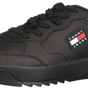 Tommy Jeans Hombre Sneaker con suela cupsole Retro Zapatillas, Negro (Black), 42 EU