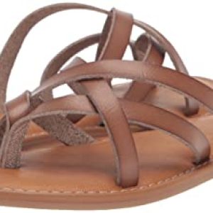 Amazon Essentials Sandalia Plana Tipo Pala con Tiras Mujer, Marrón Seta, 36 EU