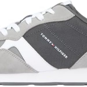 Tommy Hilfiger Runner Icon Mix Fm0fm05679 – Tenis Bajos para Hombre, Gris Universal Gris, 44 EU