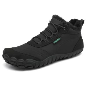 SAGUARO Botas Mujer Invierno Botines Hombre Cálido Botas para Nieve Botines Outdoor Barefoot Zapatos Invierno Zapatillas Minimalistas Negro,EU Gr.40