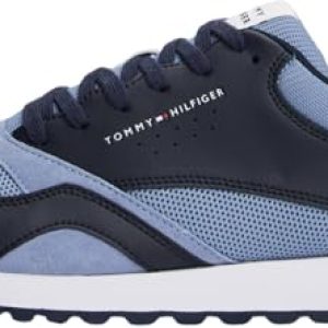 Tommy Hilfiger Runner Sneaker Hombre New Eva Mix de Piel, Azul (Brisk Blue), 44