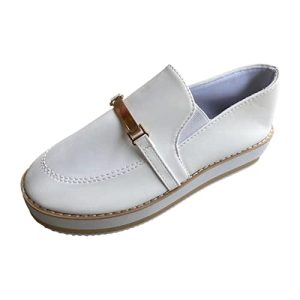 Genérico Zapatillas Fascitis Plantar Mujer Cómodos de Moda Zapatos de Mujer Color Sólido Parte Superior Tacón Resbalón En Zapatos Casuales Caminar Ligeros con Cordones para (White,39)