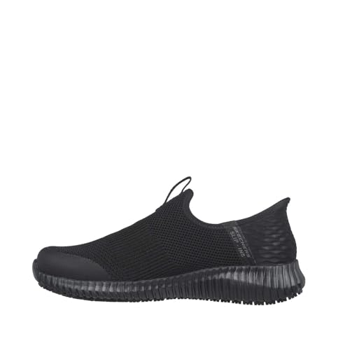 Skechers Rylind SrFood - Zapatos de Servicio sin Cordones para Hombre, Tela Negra., 47.5 EU