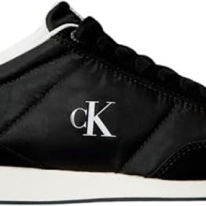 Calvin Klein Runner Sneaker Hombre Retro Mix con Logotipo, Negro (Black/Bright White), 42