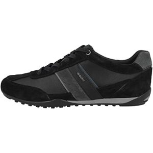 Geox U Wells C, Sneakers Hombre, Multicolor Black Dk Jeans, 46 EU