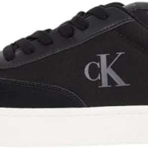 Calvin Klein Sneaker con Suela Cupsole Hombre Classic Low Top, Negro (Black/Bright White), 40