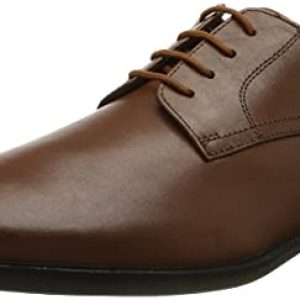 Clarks Men’s Bensley Lace Oxford, Lea marrón Oscuro, 44 EU