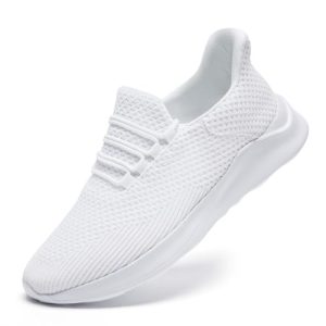 VGPSFN Zapatillas Deportivas para Hombre Zapatillas Informales Zapatillas de Tenis Zapatillas para Correr Antideslizantes Cómodas Ligeras Blancas EU 40