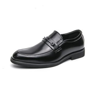 Hixingo Zapatos de Vestir Hombre Sin Cordones, 38-46 EU Zapatos de Cuero Modernos Zapatillas Vestir Hombre Verano Antideslizante Suela de Goma para Negocios, Bodas (C236 Negro,38)