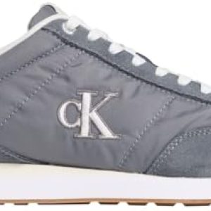 Calvin Klein Retro Runner ESS Mix Mat Ym0Ym01361 Low Top, Gris (Night Owl/Off White), 12