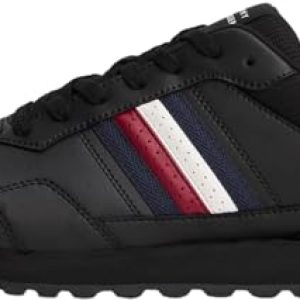Tommy Hilfiger Runner Sneaker Hombre New Eva Stripes Low Top, Negro (Black), 43