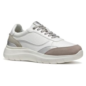 Geox – D PLUMMERY B, Zapatillas Mujer, White/Rock,