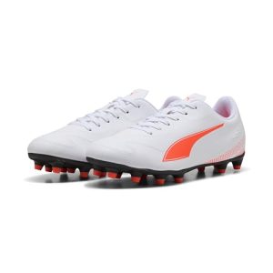 PUMA Zapatillas de fútbol Vitoria II FG/AG para Hombre, Puma Blanco y Rojo Brillante, 45 EU