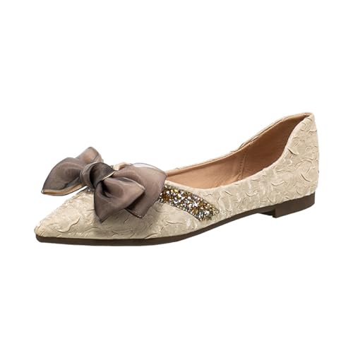 cfpqv Bailarinas Mujer Elegantes Zapatos de Encaje Zapatos de Vestido con Lazo Mocasines Planos Zapatos de Noche Zapatos de Fiesta Zapatos de Boda Zapatos Mujer Zapatos Bailarina Zapatos de Bailarina
