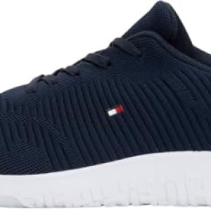 Tommy Hilfiger Runner Sneaker Hombre Corporate Knit Rib Runner Calzado Deportivo, Azul (Desert Sky), 44