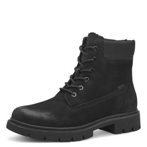 Tamaris Comfort – Botas de moda para mujer con cordones forrados y TEX, nobuck negro, talla 38 EU, Nubuck Negro, 38 EU
