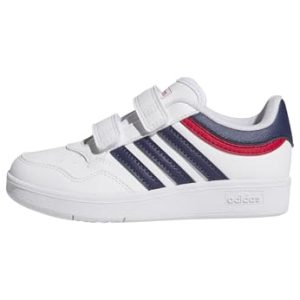adidas Hoops 4.0 Shoes, Zapatillas Niños Unisex, FTWR White Dark Blue Better Scarlet