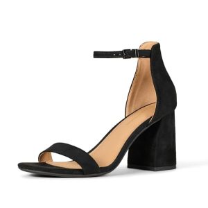 Amazon Essentials Tacón Alto NOLA Mujer, Negro Efecto Ante, 35 EU