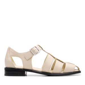 Clarks – Hana Sun, Sandalia De las mujeres, Off White Lea,
