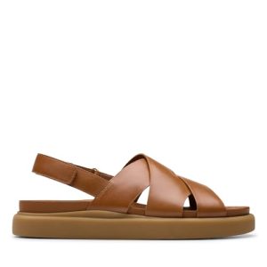 Clarks – Aristella Sun, Sandalia De las mujeres, Tan Leather,