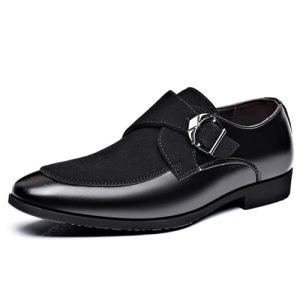 sekiueo Zapatos De Vestir De Punta Puntiaguda para Hombre Zapatos Oxford con Hebilla Zapatos De Boda Formales Y De Negocios,Negro,45 EU